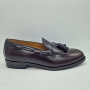 MOCASÍN DE BORLAS EN PIEL MARRÓN - 72181