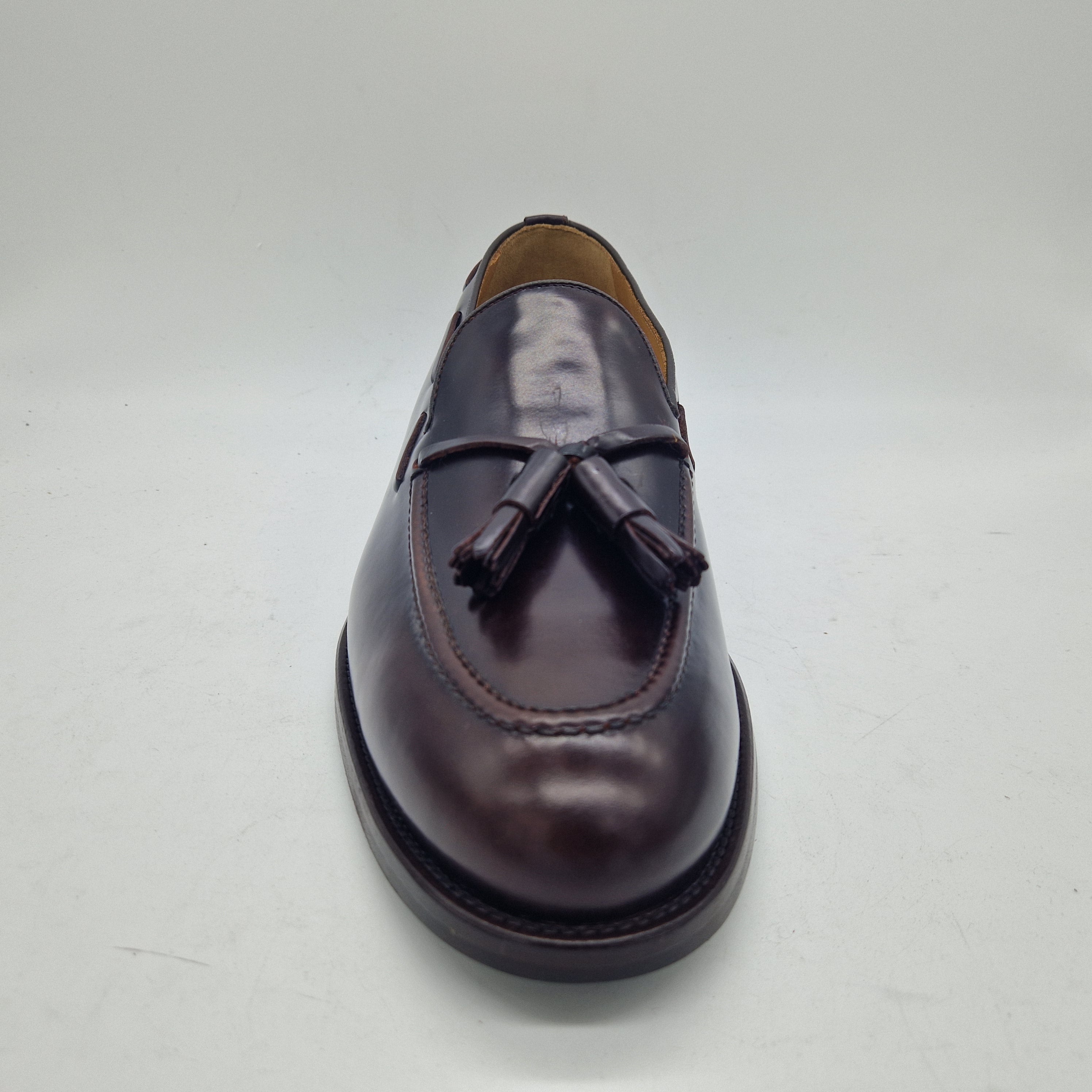 MOCASÍN DE BORLAS EN PIEL MARRÓN - 72181