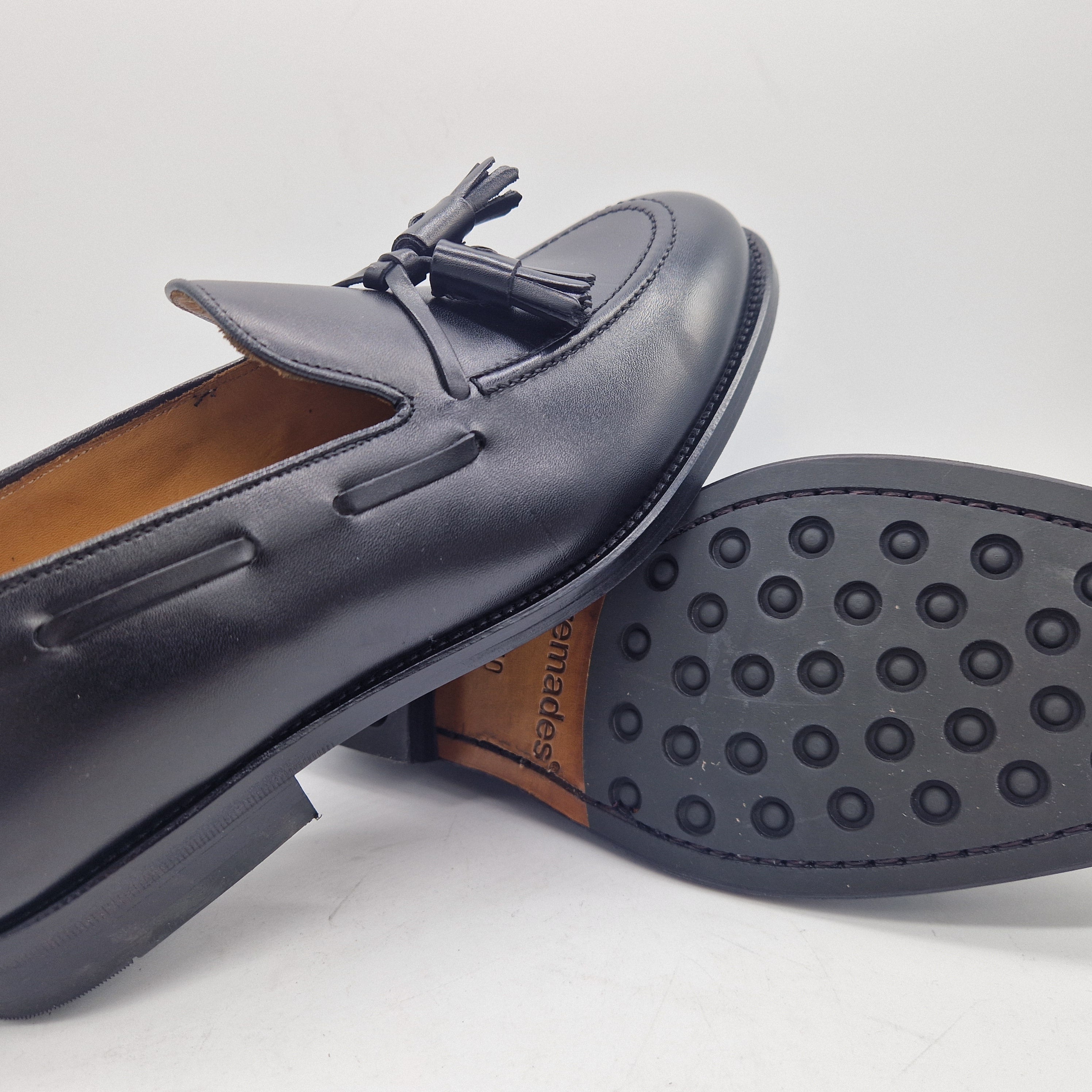 CASTELLANO DE BORLAS EN PIEL NEGRA - 72183