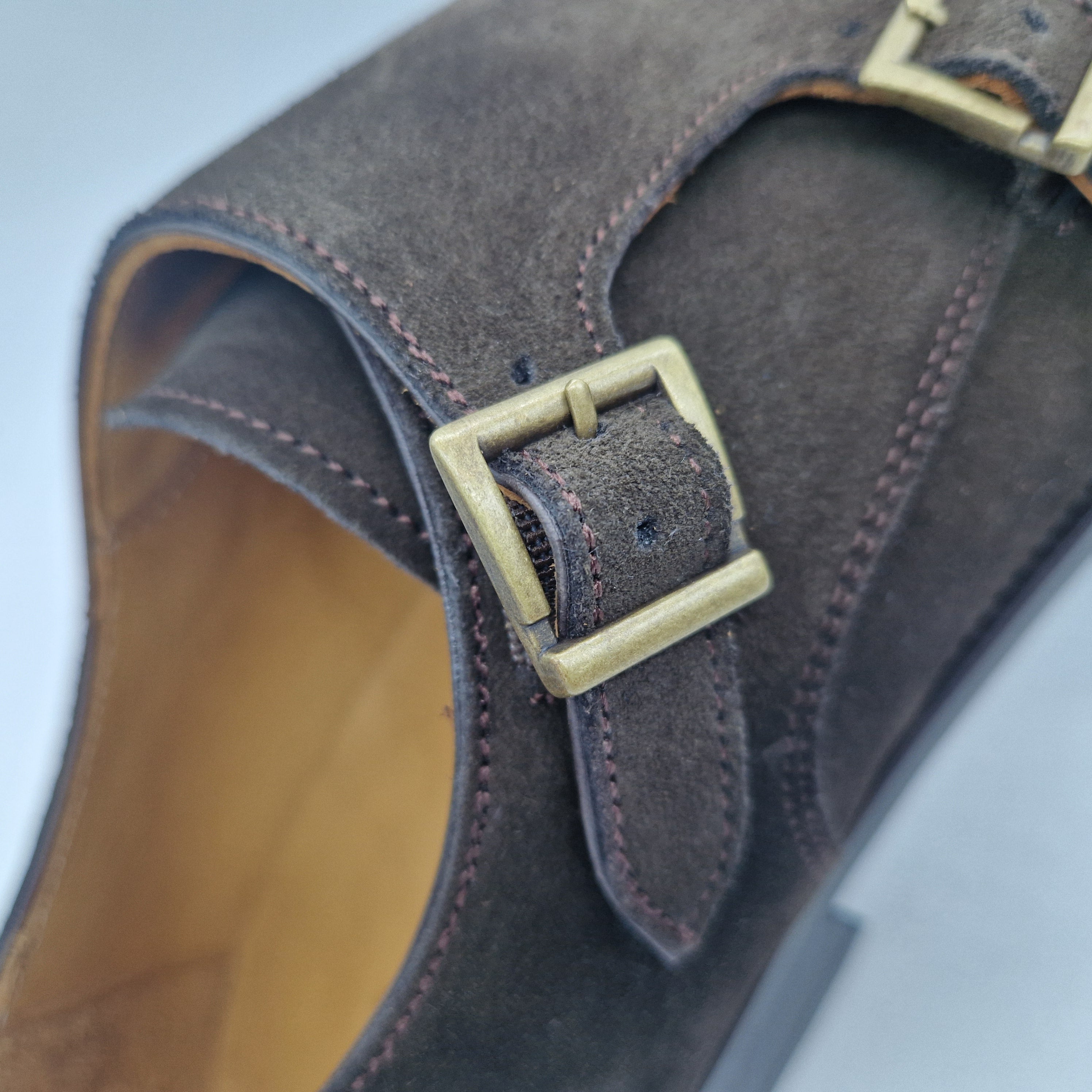 2 HEBILLAS EN SERRAJE MARRÓN - 72187