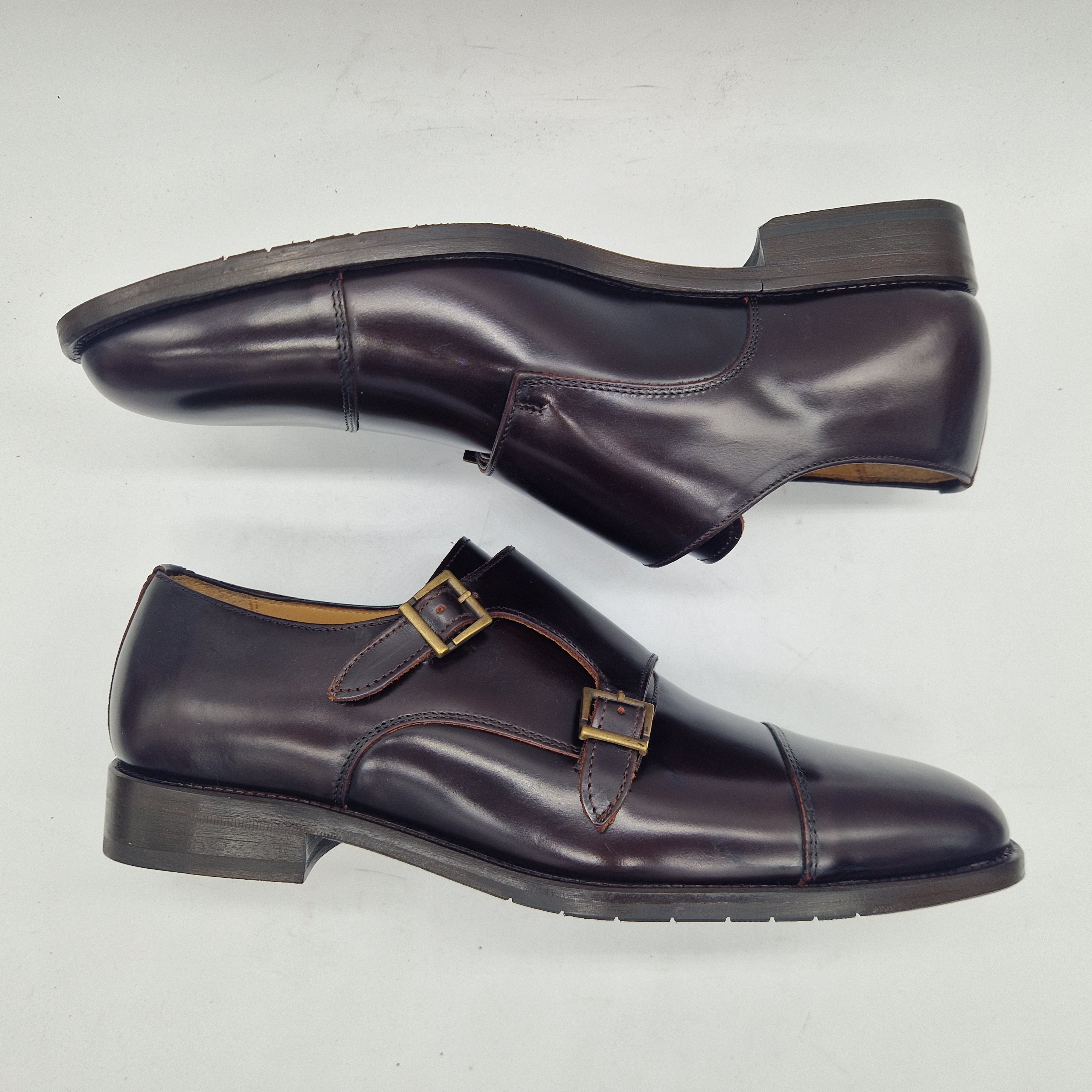 2 HEBILLAS EN PIEL MARRÓN - 72188