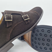 2 HEBILLAS EN SERRAJE MARRÓN - 72221