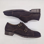 2 HEBILLAS EN SERRAJE MARRÓN - 72221