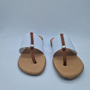 SANDALIA DE DEDO EN TEJIDO ELÁSTICO BLANCO - 72554