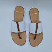 SANDALIA DE DEDO EN TEJIDO ELÁSTICO BLANCO - 72554