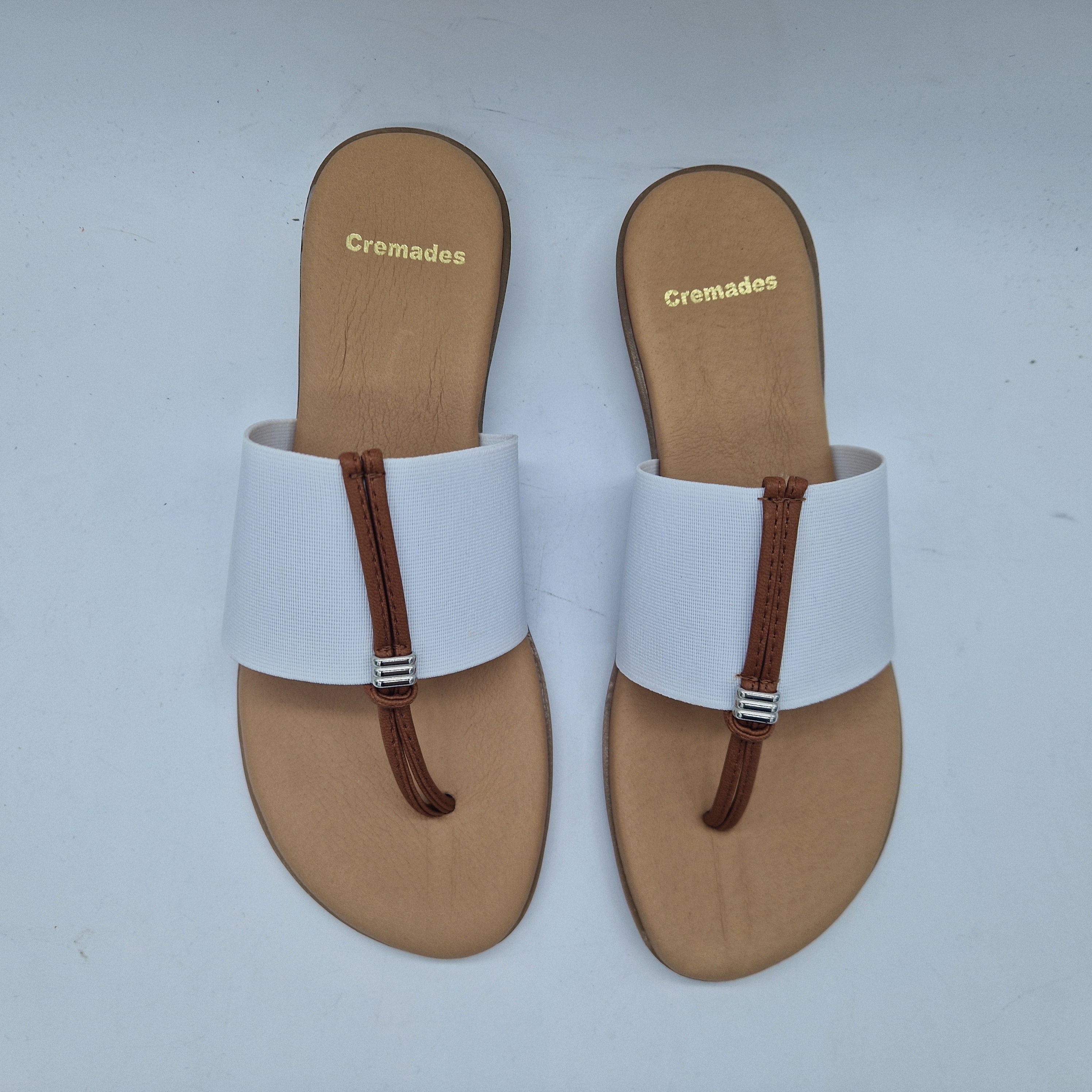 SANDALIA DE DEDO EN TEJIDO ELÁSTICO BLANCO - 72554