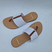 SANDALIA DE DEDO EN TEJIDO ELÁSTICO BLANCO - 72554