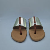 SANDALIA DE DEDO EN TEJIDO ELÁSTICO DORADO - 72556