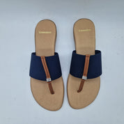 SANDALIA DE DEDO EN TEJIDO ELÁSTICO MARINO - 72558