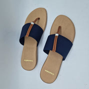 SANDALIA DE DEDO EN TEJIDO ELÁSTICO MARINO - 72558