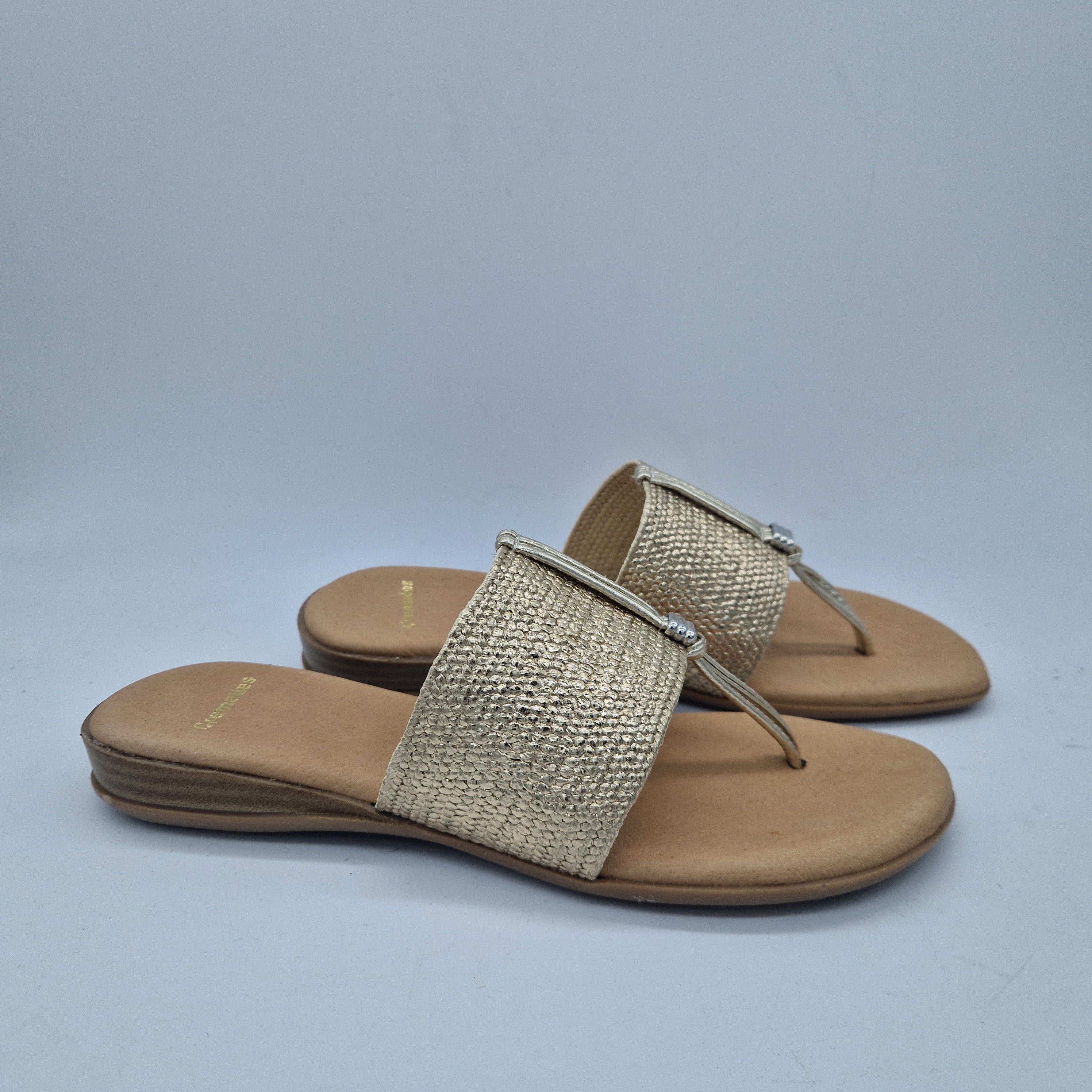 SANDALIA DE DEDO EN TEJIDO ELÁSTICO PLATINO - 72561