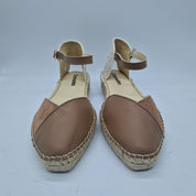 SANDALIA EN PIEL Y ANTE CAMEL - 73091