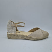 SANDALIA EN ANTE Y PIEL BEIGE - 73093