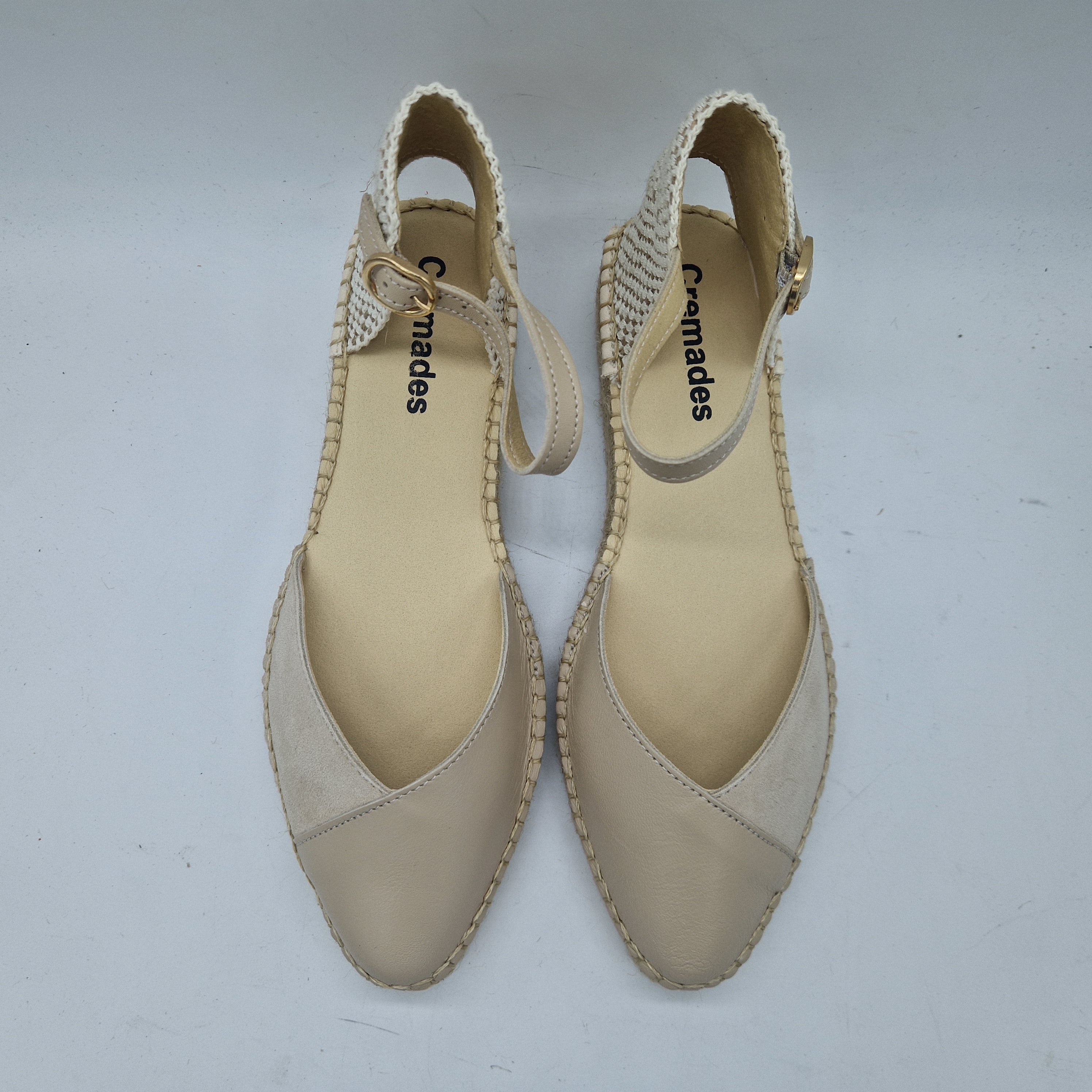 SANDALIA EN ANTE Y PIEL BEIGE - 73093