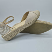 SANDALIA EN ANTE Y PIEL BEIGE - 73093