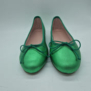 BAILARINA EN PIEL PLATINO VERDE - 73321