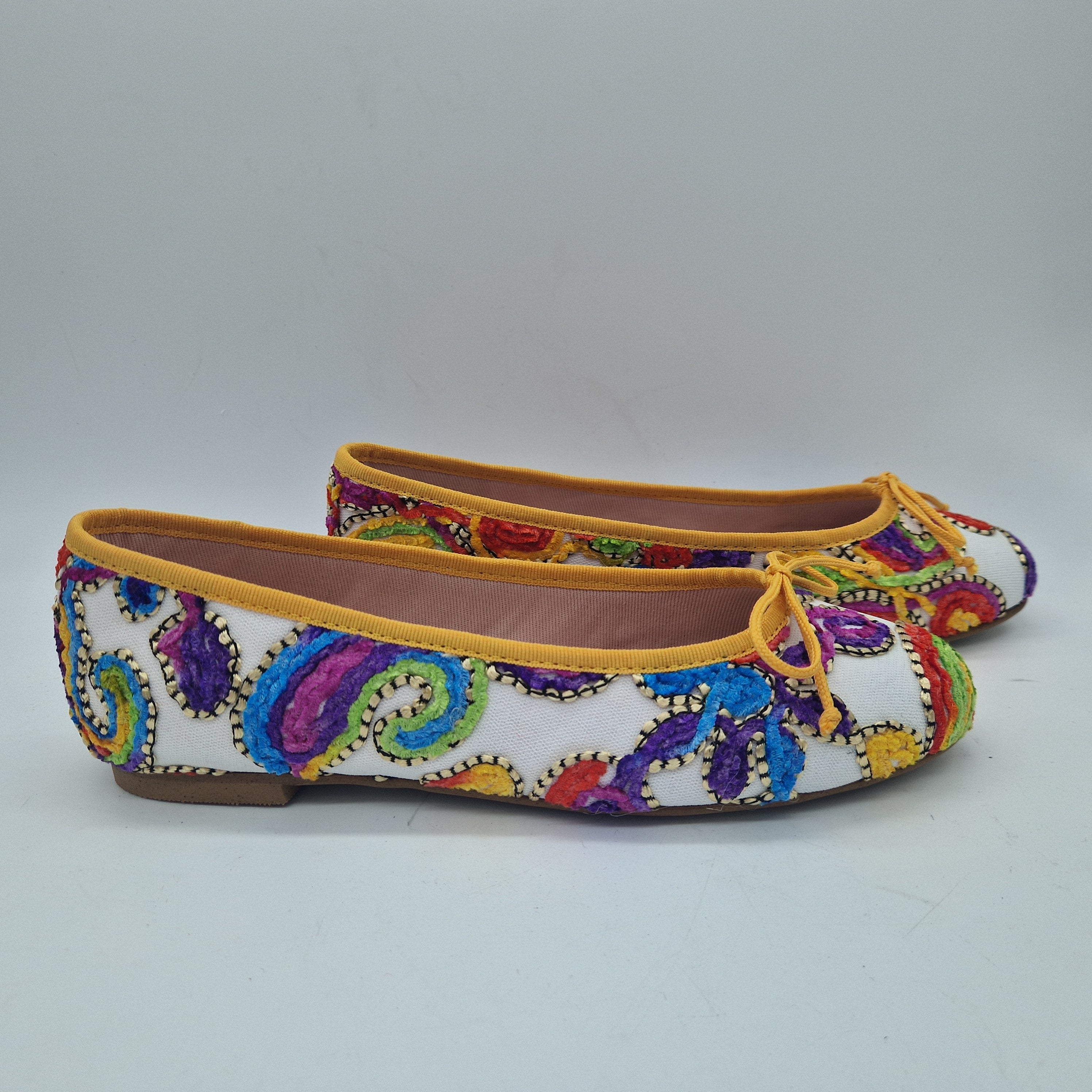 BAILARINA EN BORDADO DE COLORES - 73322 - Calzados Cremades