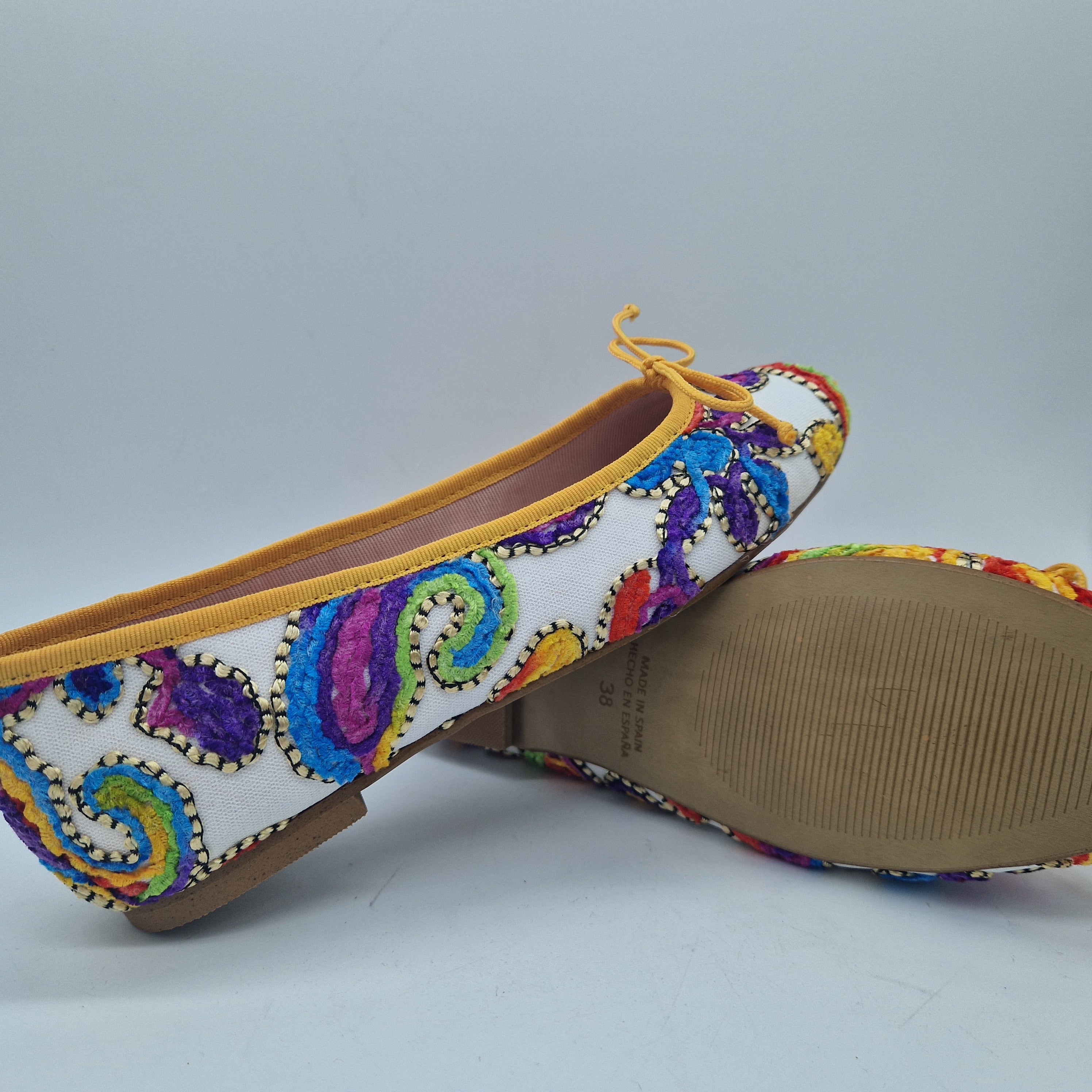 BAILARINA EN BORDADO DE COLORES - 73322 - Calzados Cremades