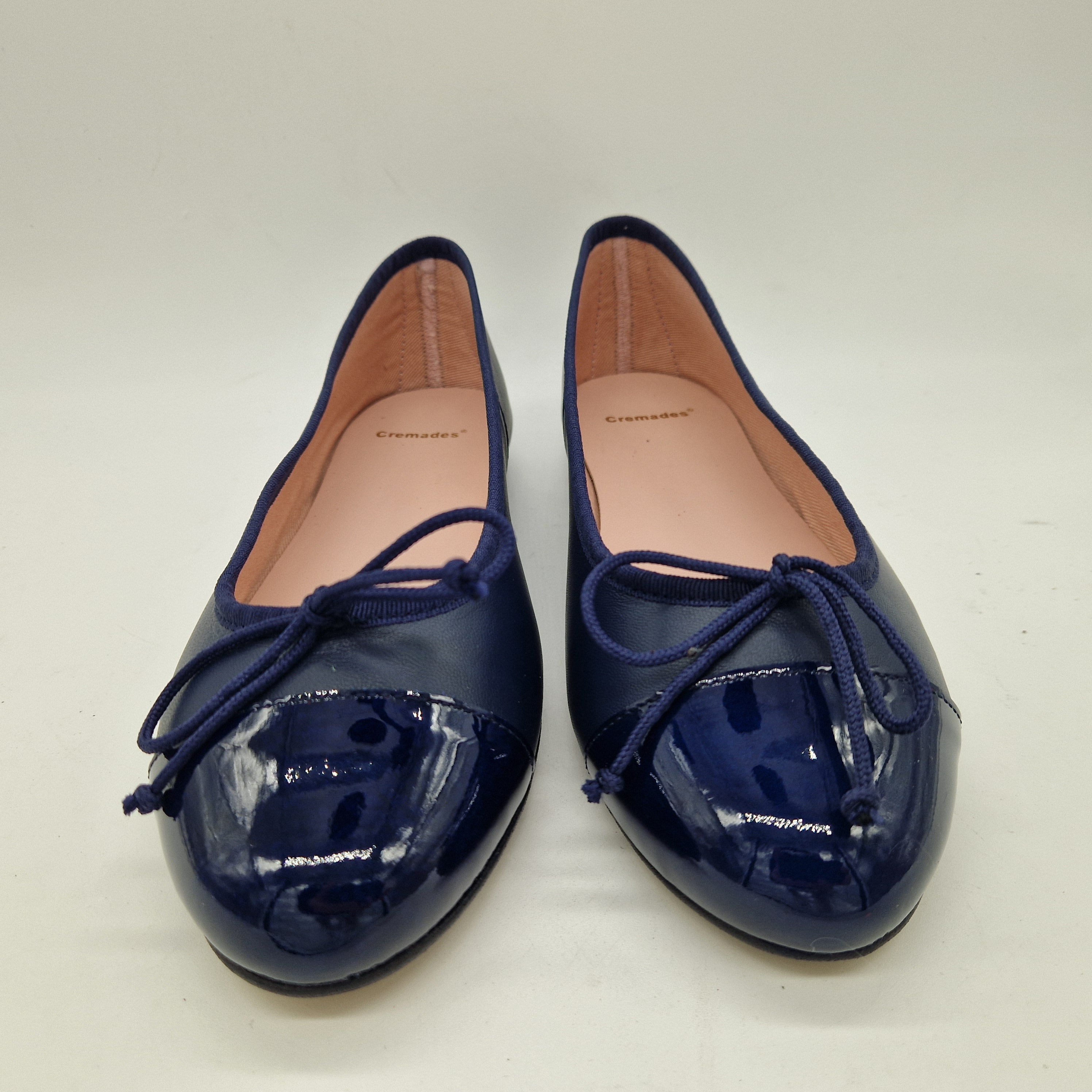 BAILARINA CON PUNTERA EN PIEL MARINO - 73356