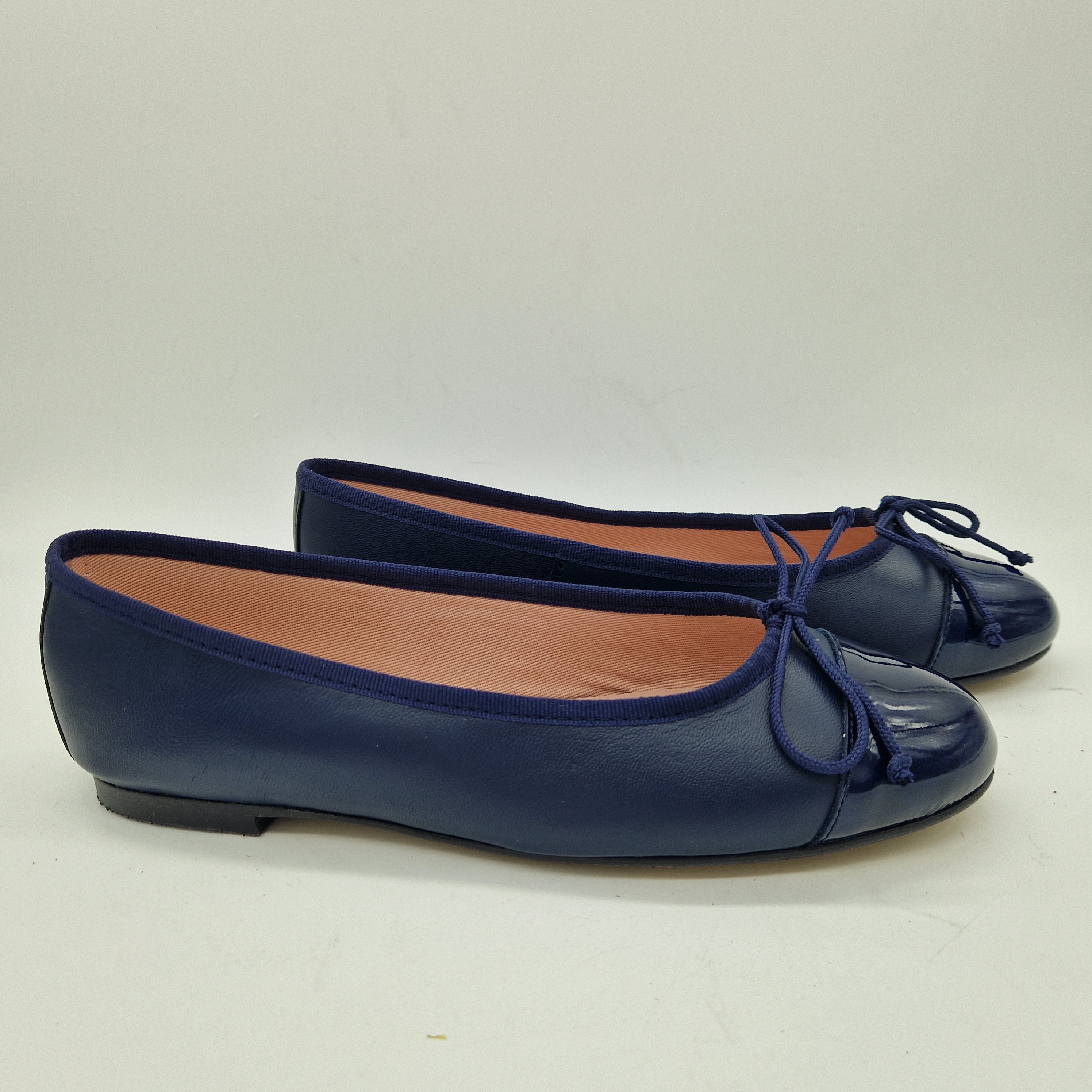 BAILARINA CON PUNTERA EN PIEL MARINO - 73356