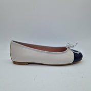 BAILARINA CON PUNTERA EN PIEL BLANCO SUCIO - 73358