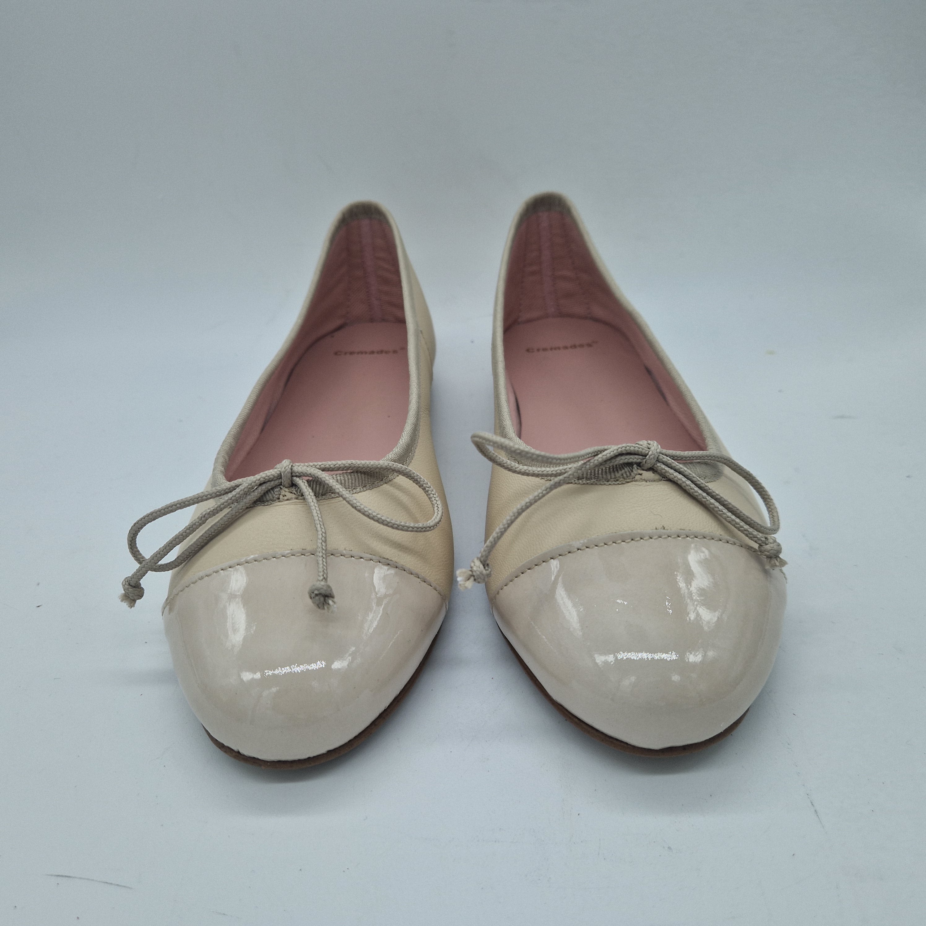 BAILARINA EN PIEL BEIGE Y PUNTERA BEIGE - 73360