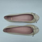 BAILARINA EN PIEL BEIGE Y PUNTERA BEIGE - 73360