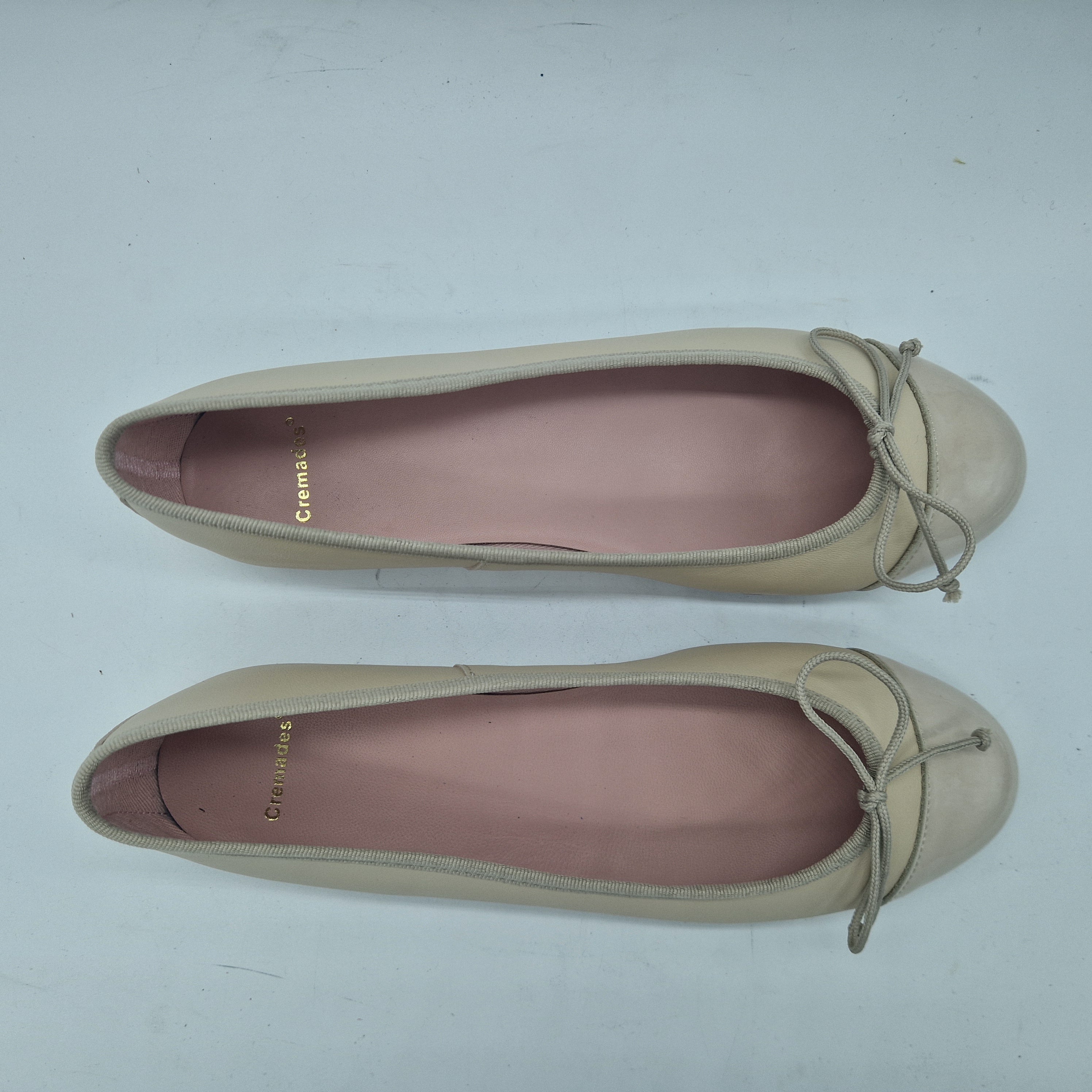 BAILARINA EN PIEL BEIGE Y PUNTERA BEIGE - 73360