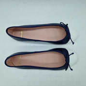 BAILARINA EN PIEL MARINO Y PUNTERA BLANCA - 73361