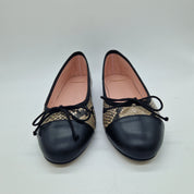 BAILARINA EN PIEL EFECTO SERPIENTE Y PUNTERA NEGRA - 73362