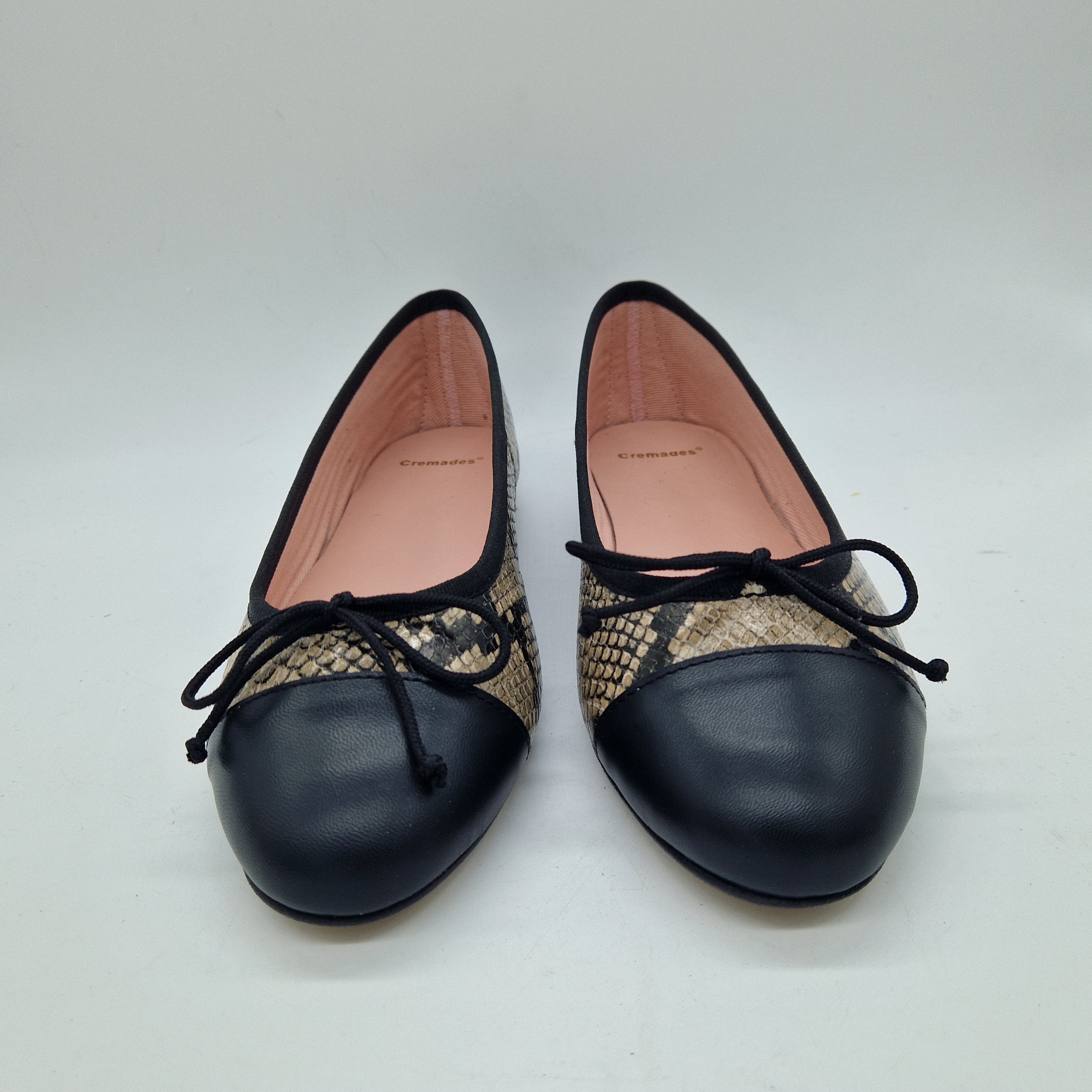 BAILARINA EN PIEL EFECTO SERPIENTE Y PUNTERA NEGRA - 73362