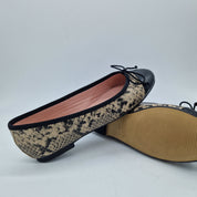 BAILARINA EN PIEL EFECTO SERPIENTE Y PUNTERA NEGRA - 73362