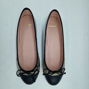 BAILARINA EN PIEL EFECTO SERPIENTE Y PUNTERA NEGRA - 73362