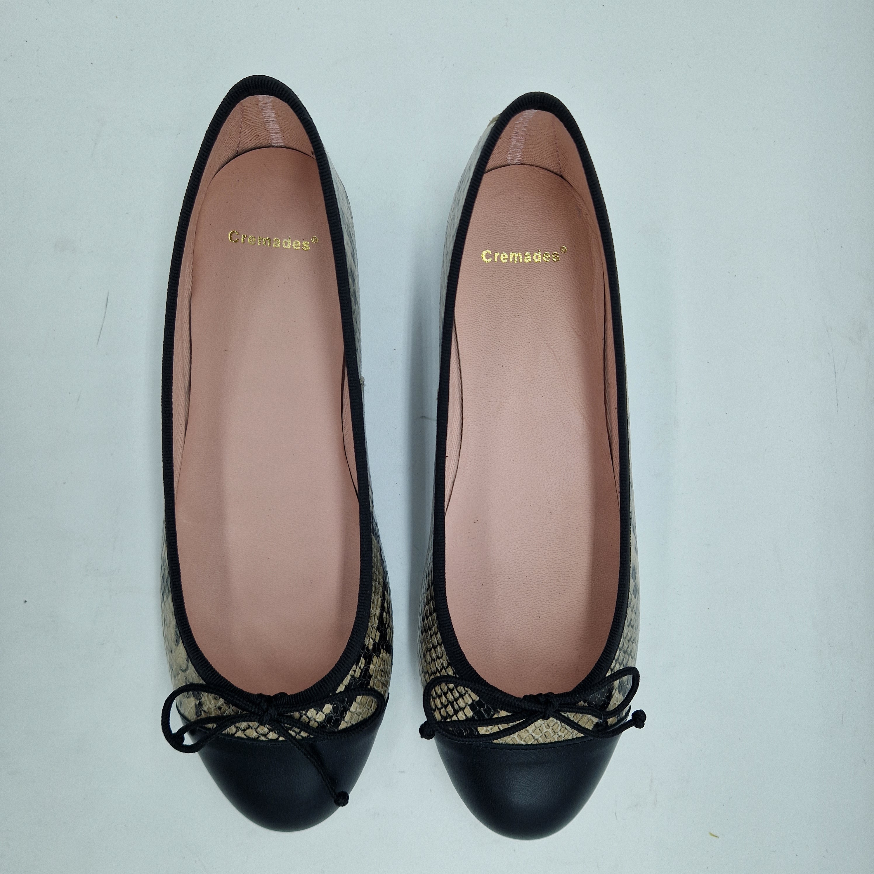 BAILARINA EN PIEL EFECTO SERPIENTE Y PUNTERA NEGRA - 73362