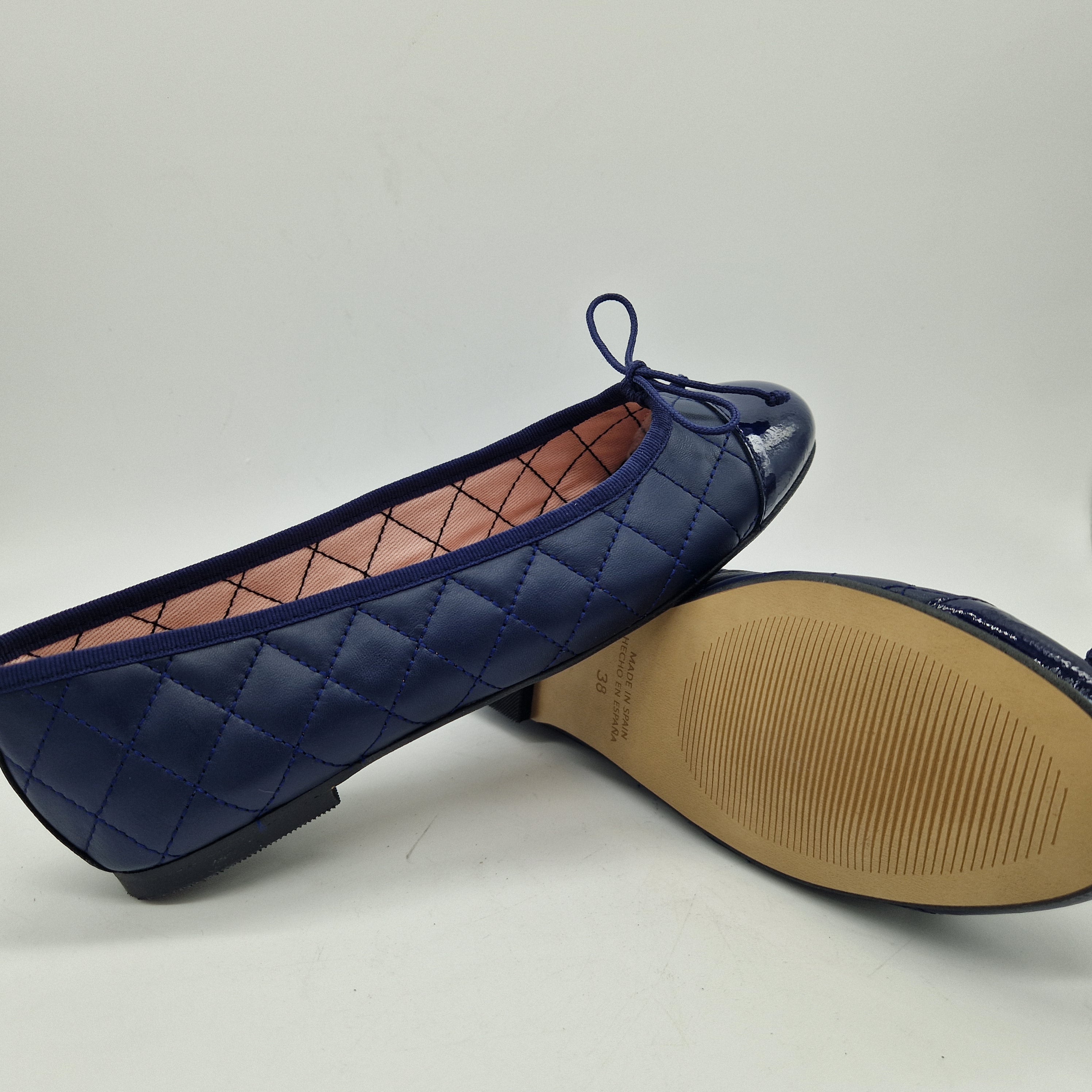 BAILARINA ACOLCHADA EN PIEL MARINO - 73376