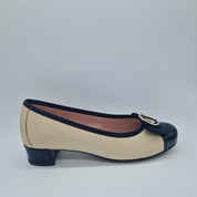 BAILARINA PIEL BEIGE Y PUNTERA NEGRO - 73434