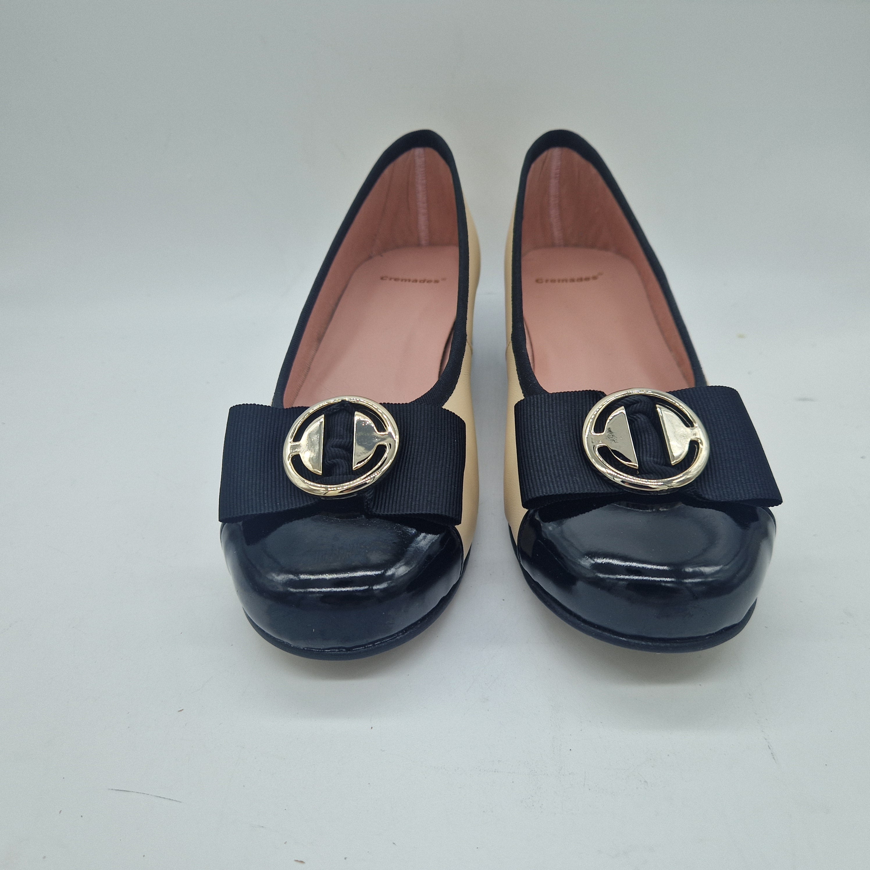 BAILARINA PIEL BEIGE Y PUNTERA NEGRO - 73434