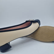 BAILARINA PIEL BEIGE Y PUNTERA NEGRO - 73434