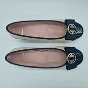 BAILARINA PIEL BEIGE Y PUNTERA NEGRO - 73434