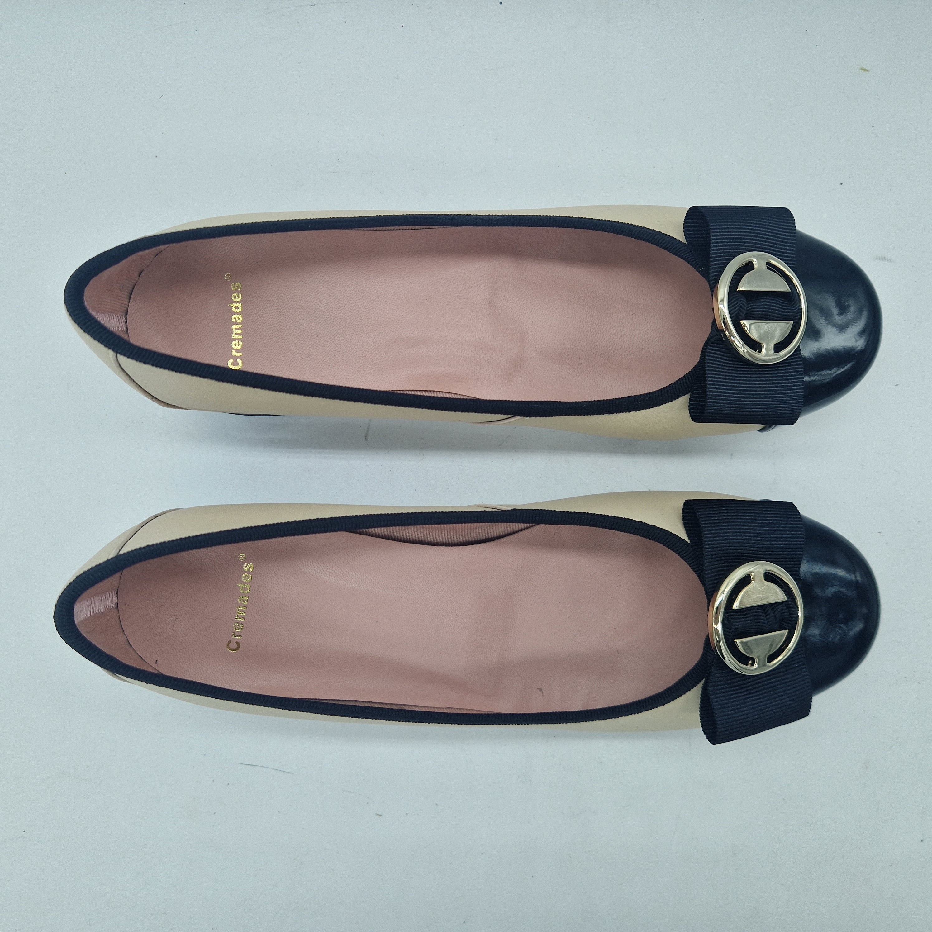 BAILARINA PIEL BEIGE Y PUNTERA NEGRO - 73434