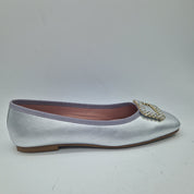 BAILARINA EN PIEL PLATA CON ADORNO - 73454