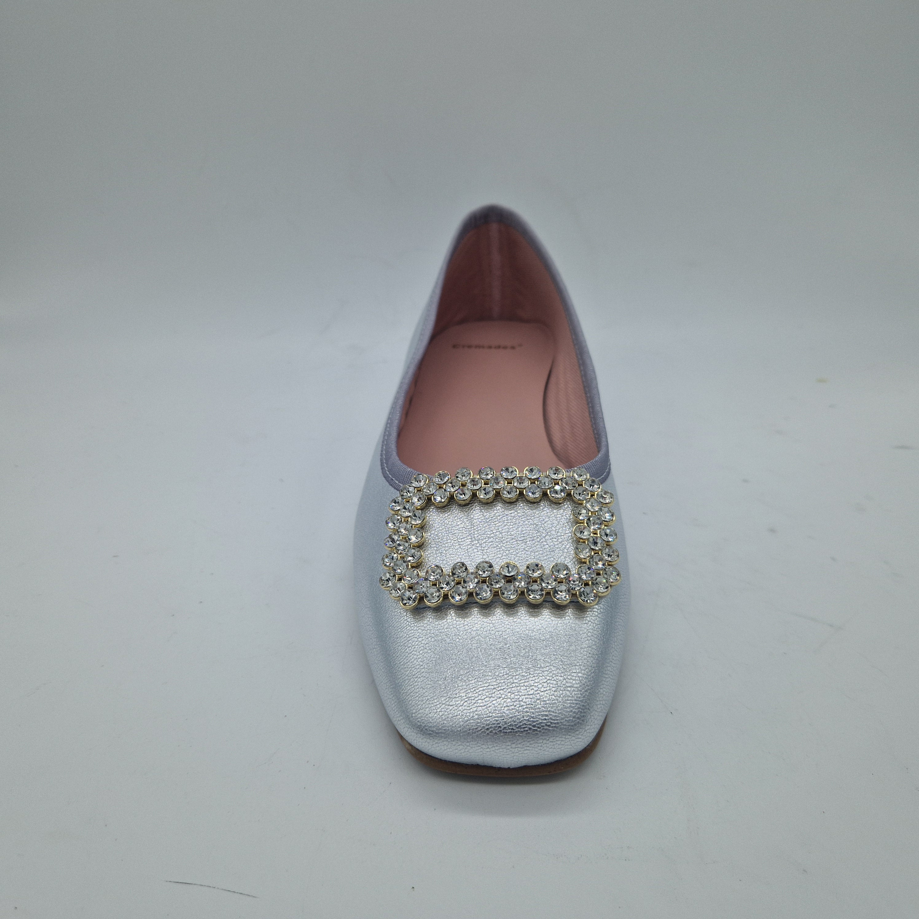 BAILARINA EN PIEL PLATA CON ADORNO - 73454