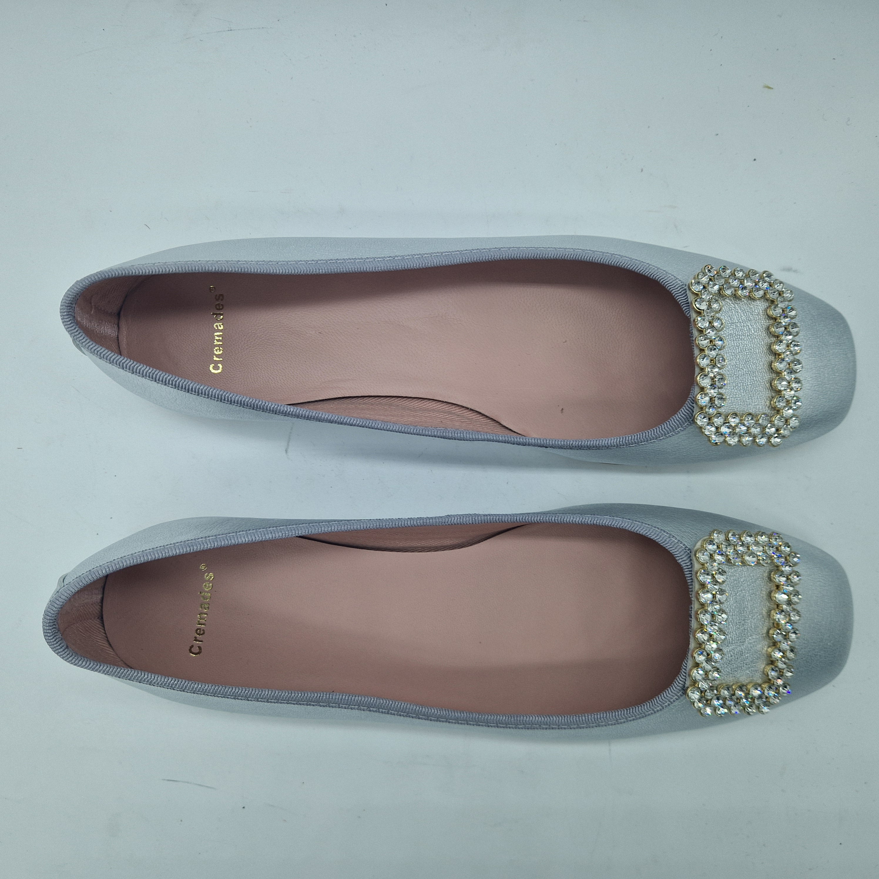 BAILARINA EN PIEL PLATA CON ADORNO - 73454