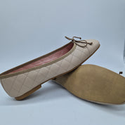 BAILARINA ACOLCHADA EN PIEL BEIGE - 73469