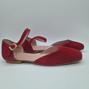 SANDALIA EN ANTE ROJO - 73477