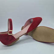 SANDALIA EN ANTE ROJO - 73477