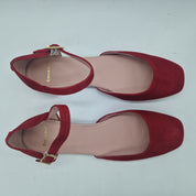 SANDALIA EN ANTE ROJO - 73477