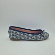BAILARINA EN LINO AZUL Y BEIGE - 73500