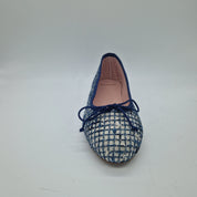 BAILARINA EN LINO AZUL Y BEIGE - 73500