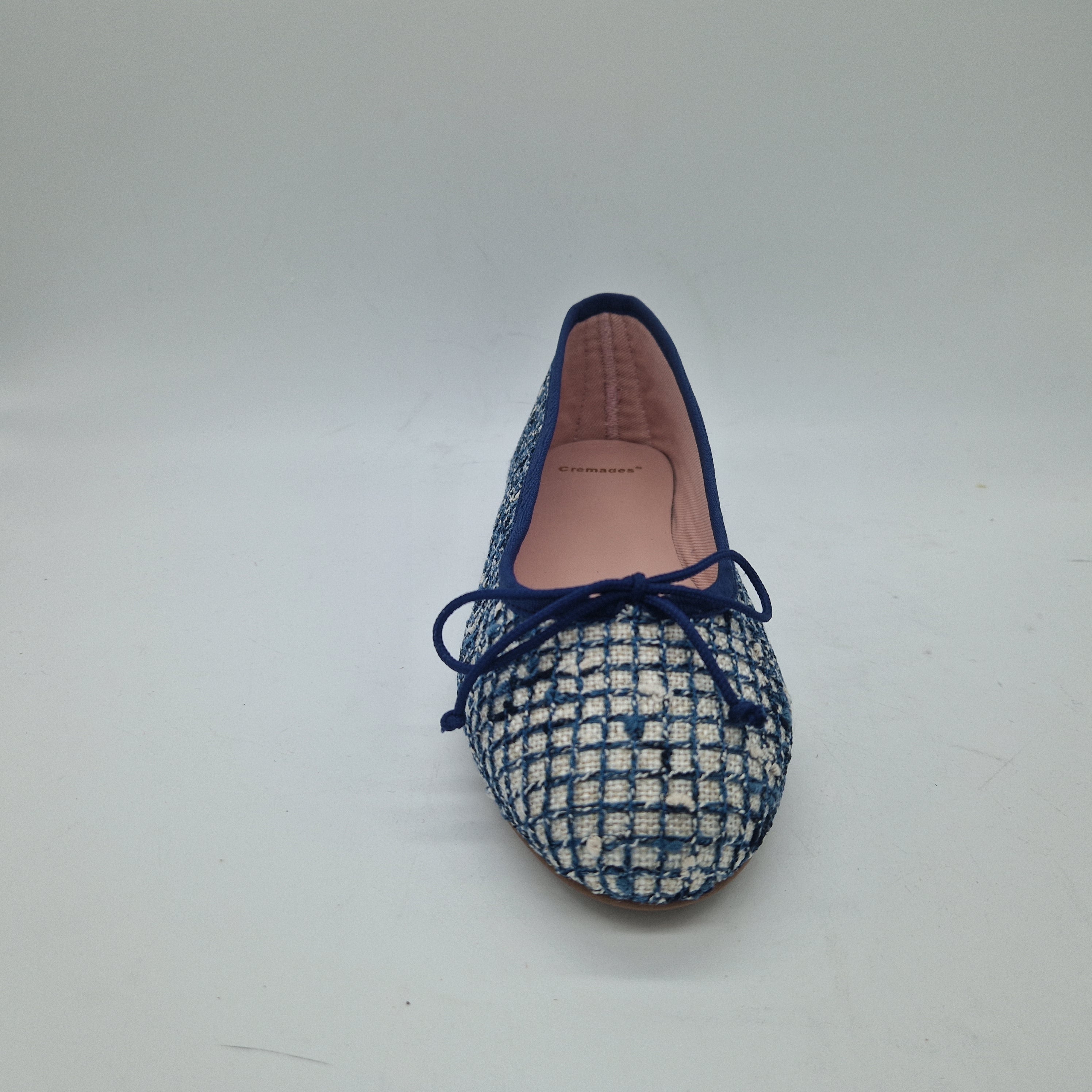 BAILARINA EN LINO AZUL Y BEIGE - 73500